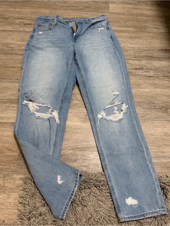 American Eagle Outfitters Denim - American Eagle Outfitters Light Blue Distressed Straight Leg Jeans